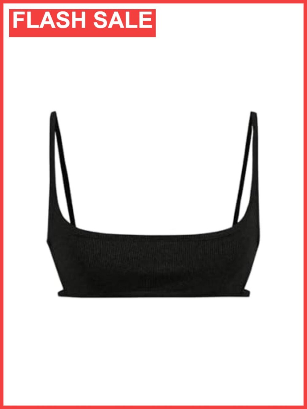 Ribbed Cut Out Spaghetti Strap Bralette Wireless Backless Sports Bra
